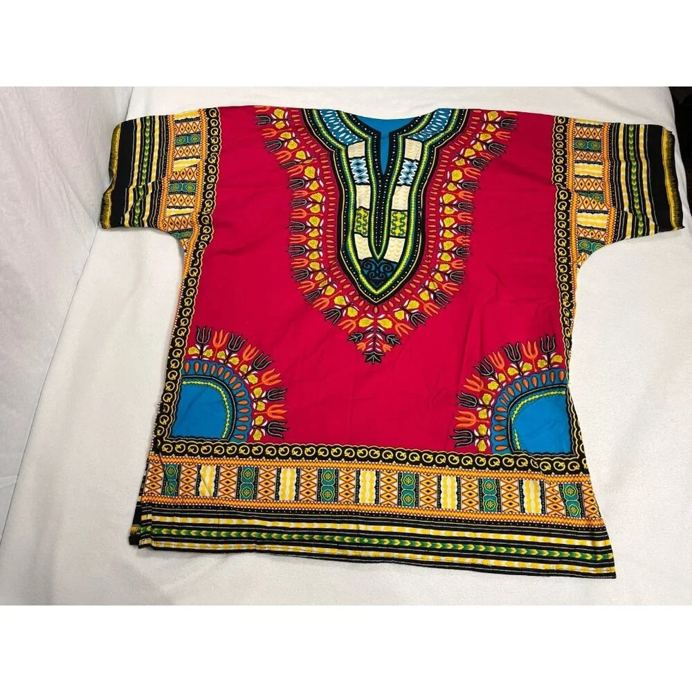 KlukKool Dashiki Shirt Mens XL African Tribal Print Short Sleeve Tunic - Picture 10 of 13